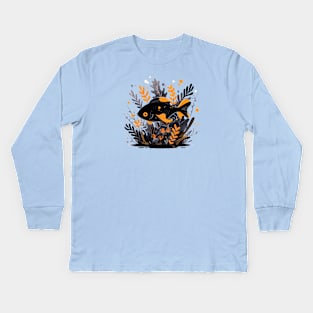 Goldfish and seaweed Kids Long Sleeve T-Shirt